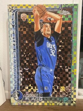 Cooper Flagg Basketball Art Print - Blue Dallas Mavericks Jersey